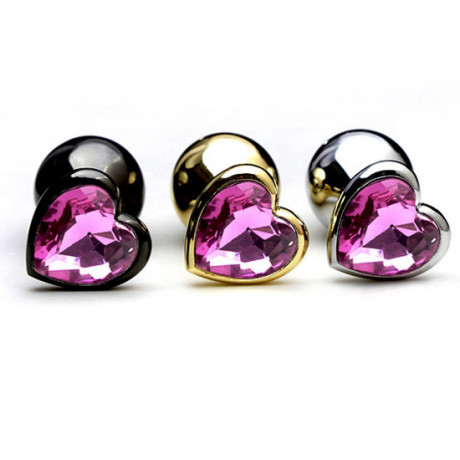 Золотой анальный плаг "сердце"