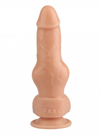 Реалистичный анальный фаллоимитатор с рельефной поверхностью и мошонкой