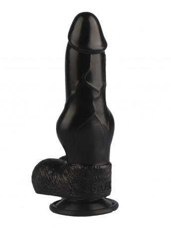 Реалистичный анальный фаллоимитатор с рельефной поверхностью и мошонкой