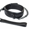 Черный БДСМ ошейник с поводком Party Hard Kinky