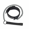 Черный БДСМ ошейник с поводком Party Hard Kinky