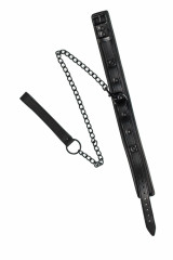 Черный БДСМ ошейник с поводком Party Hard Kinky