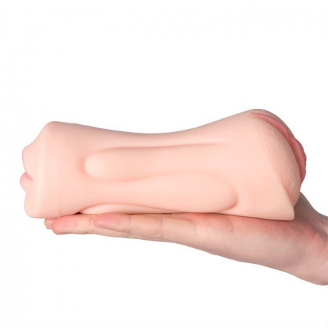 Двухсторонний мастурбатор вагина и ротик с язычком Debby