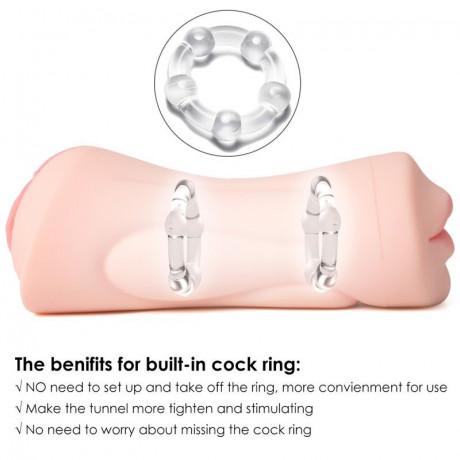 Двухсторонний мастурбатор вагина и ротик с язычком Debby