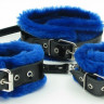 Меховой набор из наручников и ошейника с поводком BDSM Light