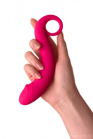 Анальный силиконовый стимулятор с изогнутой формой с имитацией головки пениса Pleasure