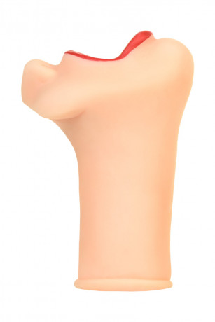 Реалистичный мастурбатор-рот телесного цвета с красными губами Juicy Pussy Juicy Lips