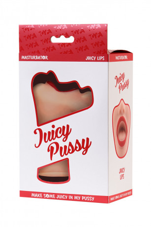 Реалистичный мастурбатор-рот телесного цвета с красными губами Juicy Pussy Juicy Lips