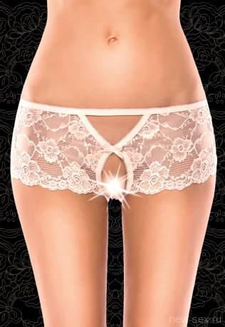 Трусики-стринги с доступом из приятного полупрозрачного кружевного материала