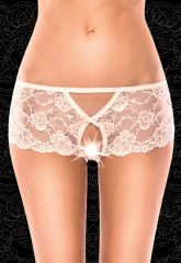 Трусики-стринги с доступом из приятного полупрозрачного кружевного материала