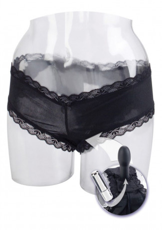 Перезарежаемые стимулирующие трусики с компактным вибромассажером Self Pleasurizer