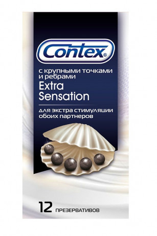 Презервативы с крупными точками и рёбрами Contex Extra Sensation