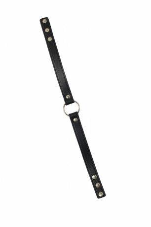 Изящный черный тонкий ошейник - кляп с застежкой на клепках Party Hard Intrigue