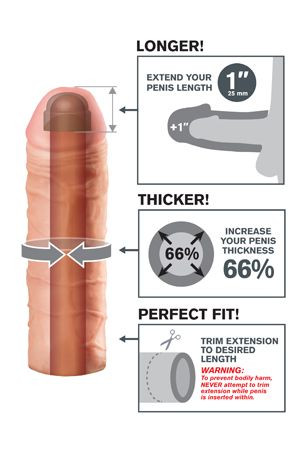 Мега реалистичная насадка для увеличения пениса Mega 1 Extension