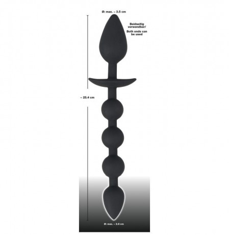 Анальная пробка и шарики 2 в 1 Black Velvets Plug Bead