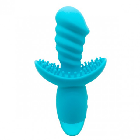 Вибростимулятор с рельефной спиральной поверхностью и загнутым кончиком Wild Ride