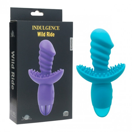 Вибростимулятор с рельефной спиральной поверхностью и загнутым кончиком Wild Ride