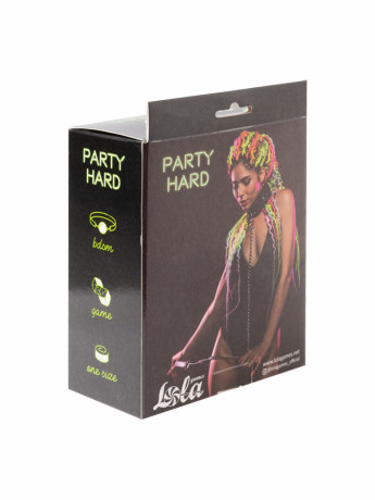 Черный ошейник с мягкой подкладкой и поводком на карабине Party Hard Fetish