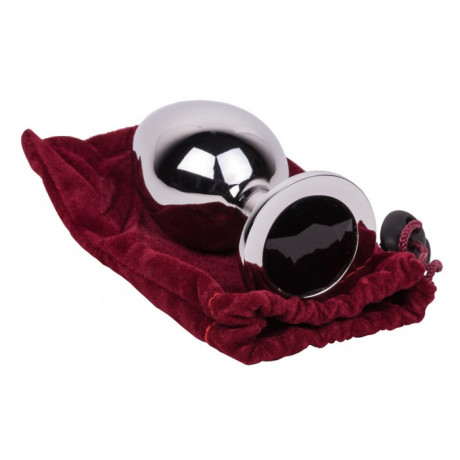 Большой плаг из стали с кристаллом BLACK RAVE