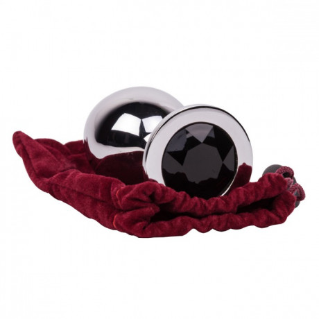 Большой плаг из стали с кристаллом BLACK RAVE