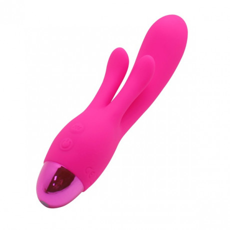 Вибратор c клиторальным отростком в виде ушек зайчика Frolic Bunny