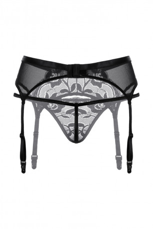 Пояс для чулок и стринги из тонкой сетки с открытым доступом