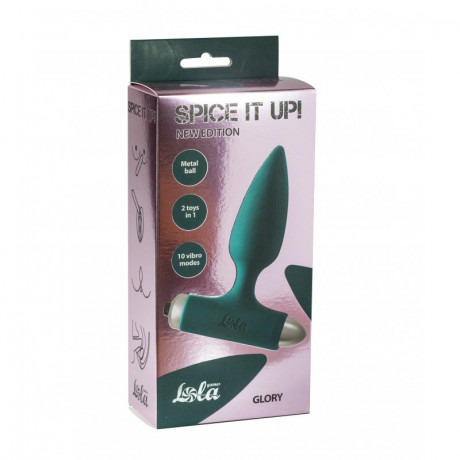 Анальная пробка с бархатистой поверхностью и вибрацией Spice it up Glory Wine