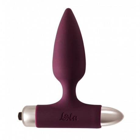 Анальная пробка с бархатистой поверхностью и вибрацией Spice it up Glory Wine