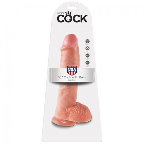Фаллоимитатор-гигант на присоске King Cock 10 Cock with Balls