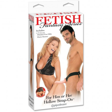 Страпон полый для новичков с вибратором Fetish Fantasy