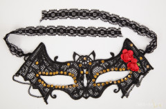 Маска летучая мышь со стразами