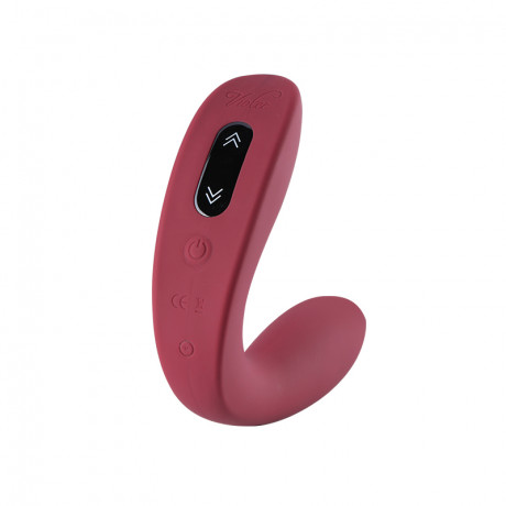 Вибромассажер для пар с пультом ДУ Viotec HERCULES WINE RED