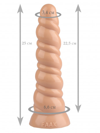 Анальная втулка с витым рельефом из эластомера
