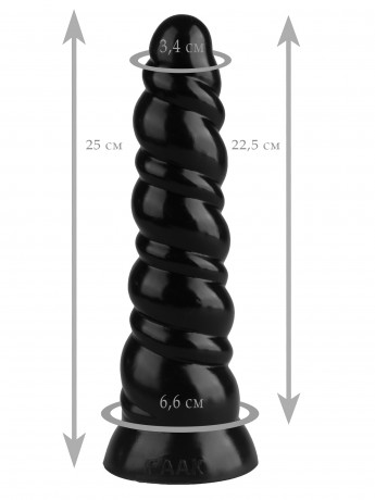 Анальная втулка с витым рельефом из эластомера