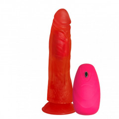 Привлекательный гелевый вибромассажер розового цвета с 12 режимами