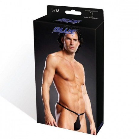 Мужские черные POUCH V-стринги