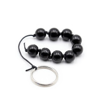 Черная анальная цепочка шариков из стекла