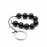 Черная анальная цепочка шариков из стекла