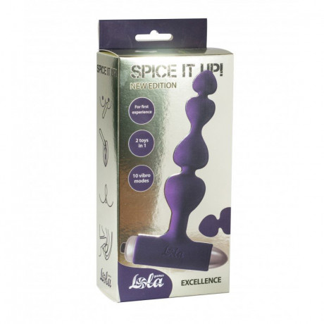 Анальная вибро елочка с бархатистой поверхностью Spice it up Excellence