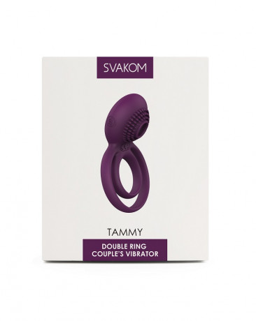 Виброкольцо на пенис с петлей для мошонки и стимулятором для клитора Svakom Tammy