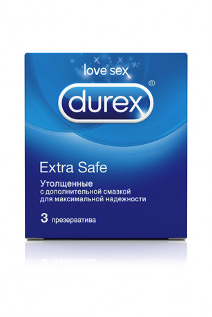 Утолщенные презервативы с дополнительной смазкой Durex Extra safe