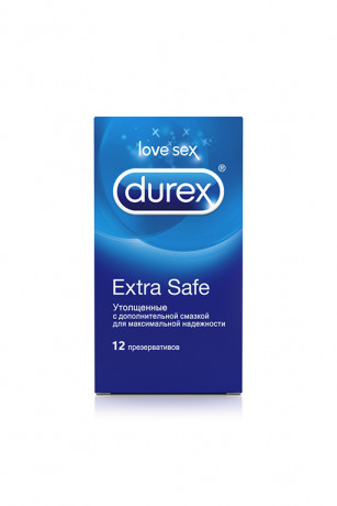 Утолщенные презервативы с дополнительной смазкой Durex Extra safe