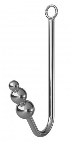 Анальный крюк с тройными шарами и фиксацией с ошейником и наручниками