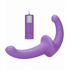 Безременевой страпон с загнутой головкой и вибрацией