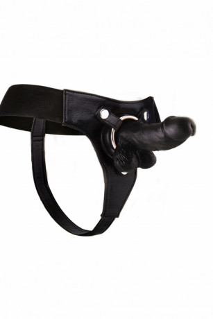 Женский ремневой страпон с кожаными трусиками Realistic 6 Inch Strap On Ouch