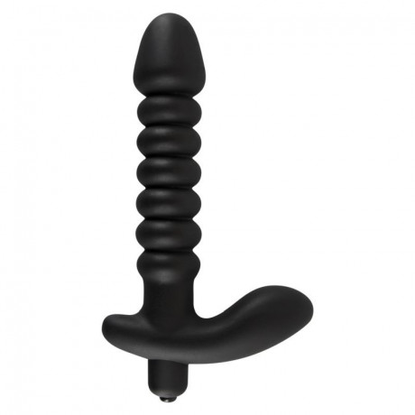 Вибростимулятор с выраженными ребрышками Black Velvets Vibrator