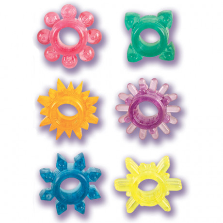 Набор разноцветных рельефных эрекционных колец SENSO PAK