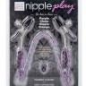 Фиолетовая цепь с зажимами на соски