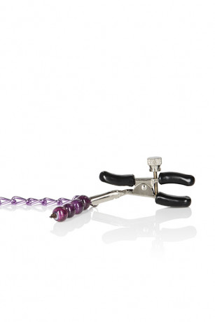Фиолетовая цепь с зажимами на соски