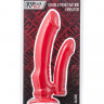 Вибратор для двойного проникновения из силикона Black - Red